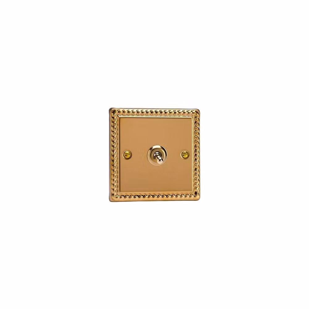 Varilight Classic Georgian Brass Intermediate Toggle Light Switch in Gold/Yellow – 4