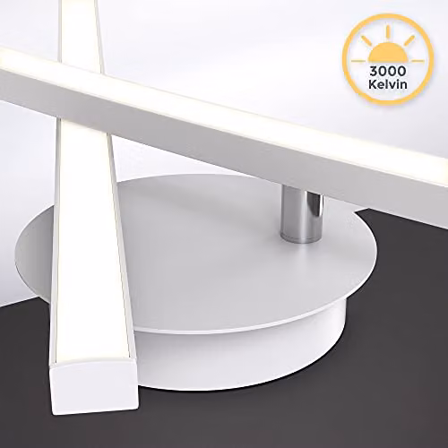 B.K.Licht 12W LED Ceiling Light in White with Adjustable Bar and Warm White 3000K Light – 5