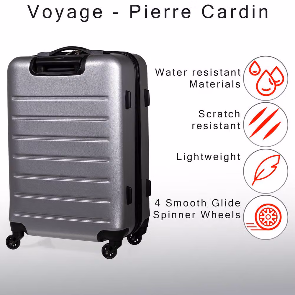 Pierre Cardin Voyager XL Hard Shell Lightweight 4 Wheel Durable Travel Suitcase in Charcoal – 3