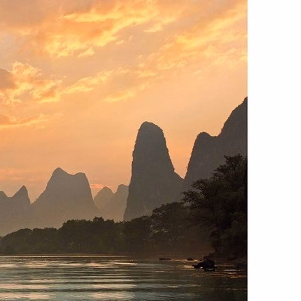 Yan Zhang Golden Li River Abstract Paper Poster in Grey and Multicolour – 2
