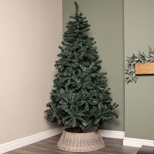 Samuel Alexander Grey Plastic Rattan Woven Christmas Tree Skirt, W/D/H: 48 x 48 x 70 cm – 3