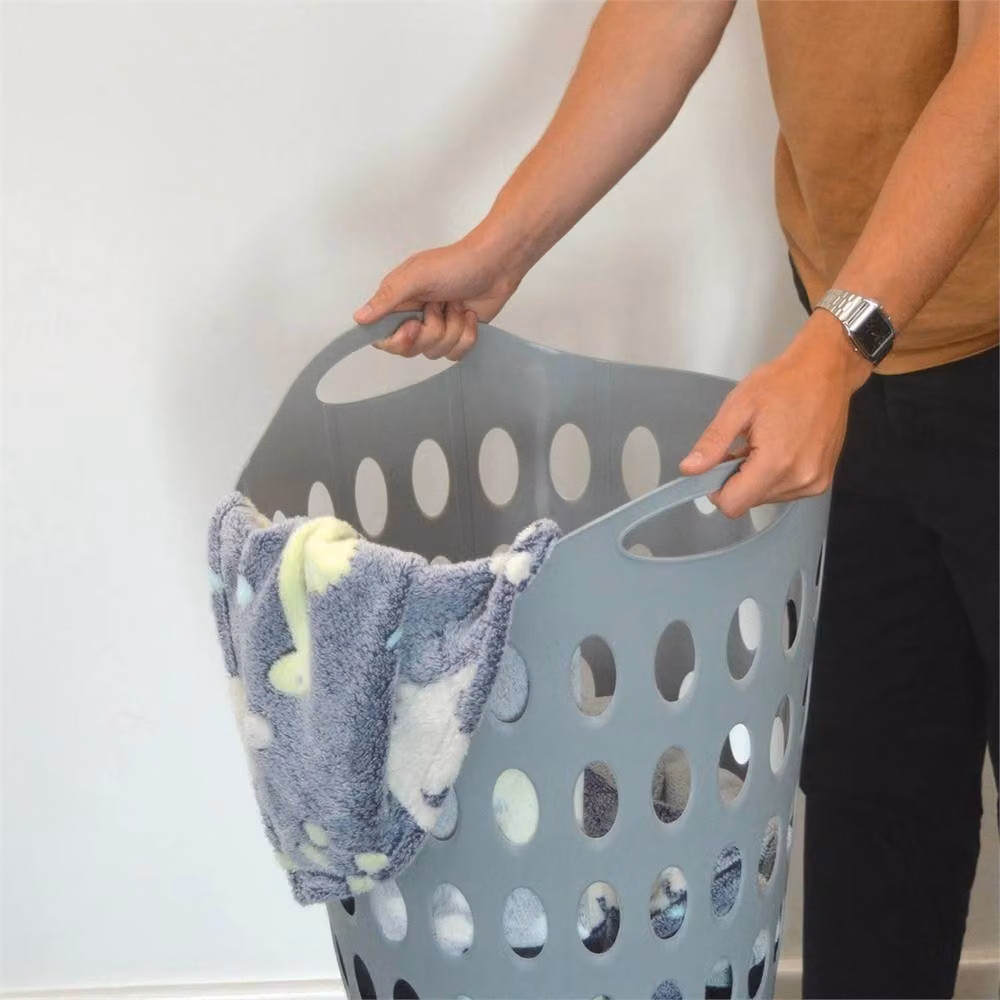 Nordara New Plastic 50L Laundry Basket with Handles, Grey – 4
