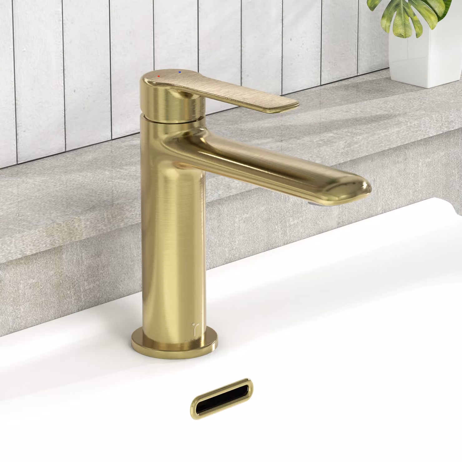 Royal Bathrooms Luxe Modern Mono Basin Mixer Tap in Gold