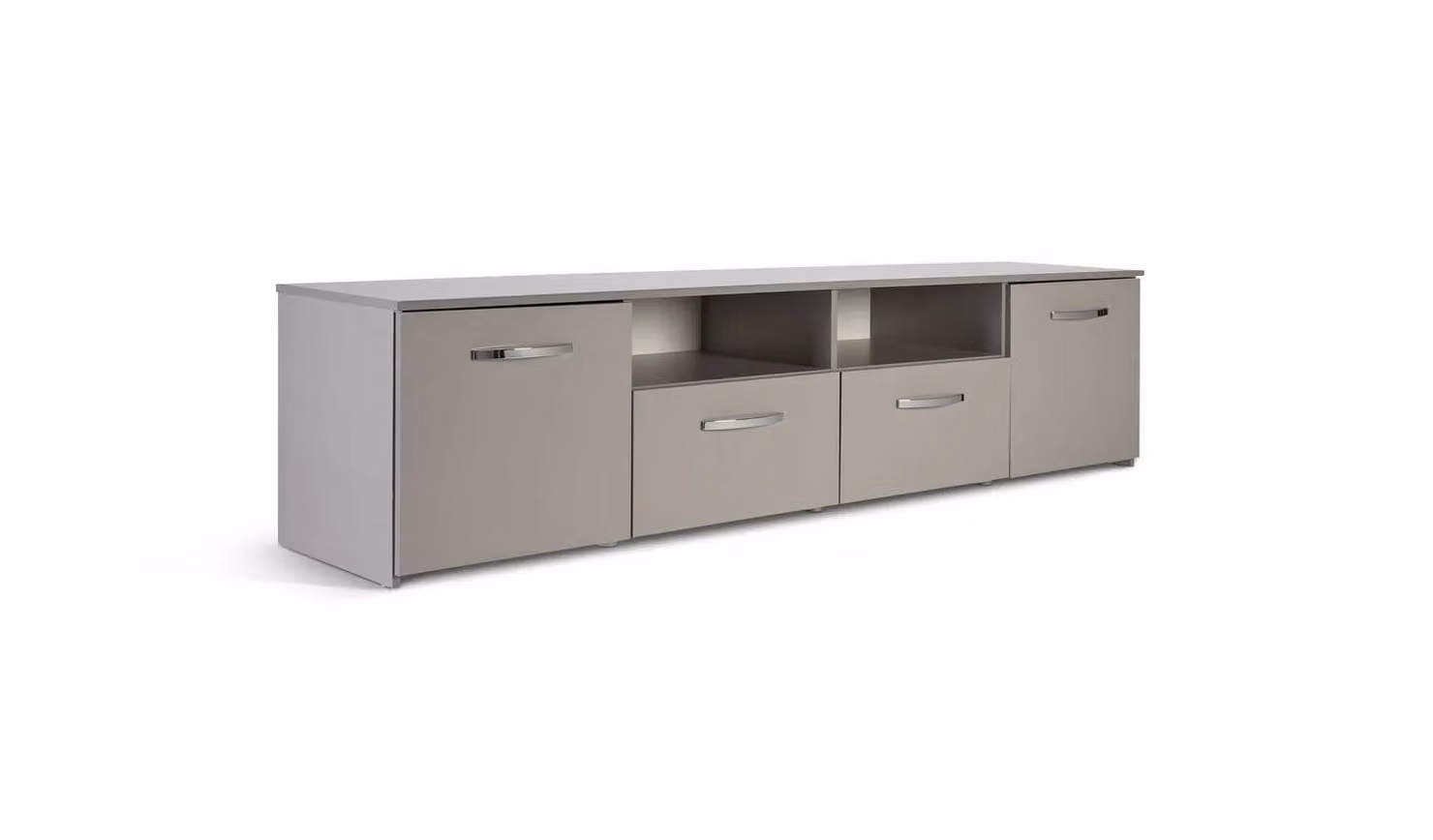 Hayward 2 Door Gloss Grey Modern MDF TV Unit W: 180 cm, D: 38.9 cm, H: 43.1 cm