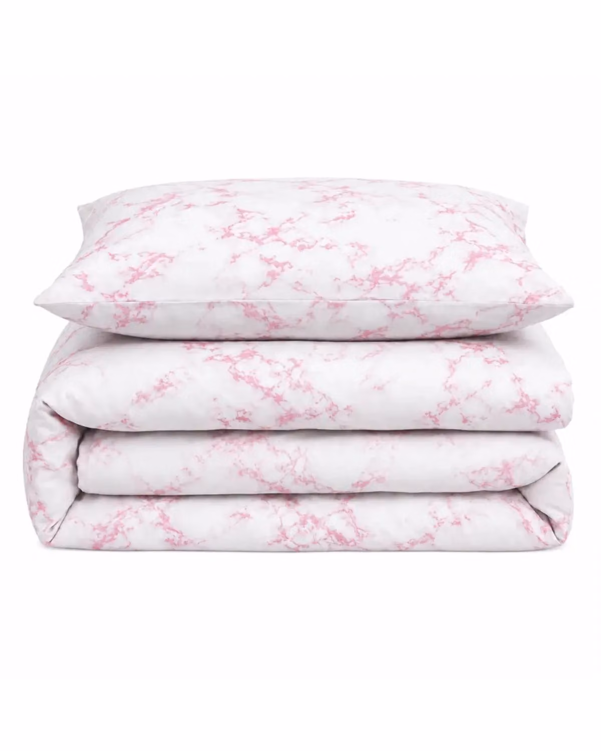 Velosso Marble Duvet Cover and Pillowcase Set in Pink, Cotton Blend, W: 180 cm, H: 200 cm – 2