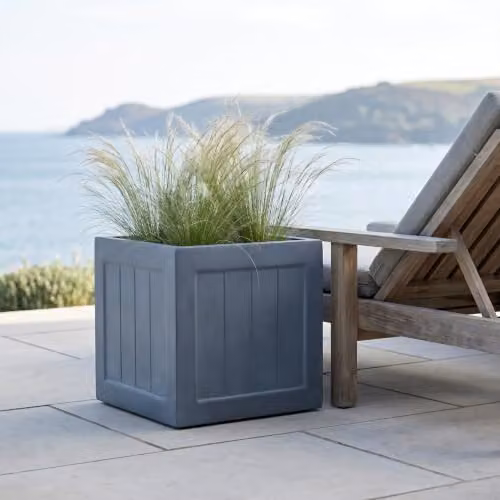 IDEALIST Grey Reinforced Stone Square Planter, 37 cm – 13