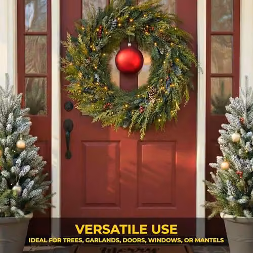 Shatchi Red Round Plastic Christmas Bauble Hanging Ornament, Diameter: 20 cm – 4