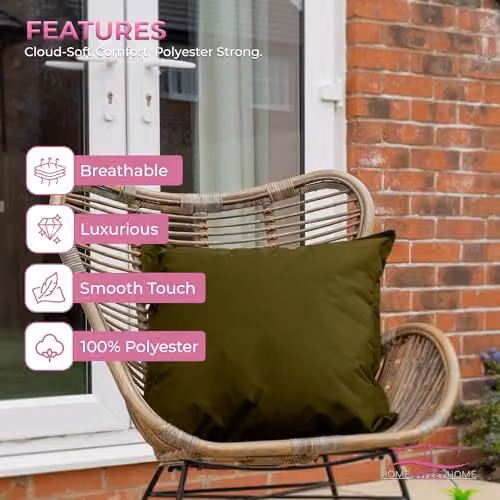 Snug City Waterproof Outdoor Square Garden Cushion Covers, Pack of 2, Brown, W/D/H: 60 x 60 x 60 cm – 5