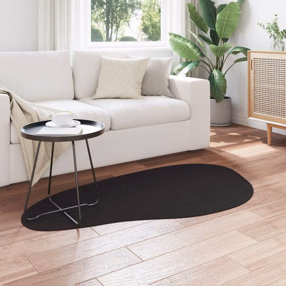 Berkfield Home HUARTE Washable Soft Black Short Pile Rug, W: 80 cm, L: 150 cm – 3