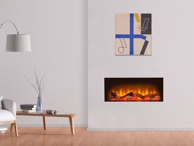 Acantha Aspire 75 Fully Inset Media Wall Electric Fire in Black