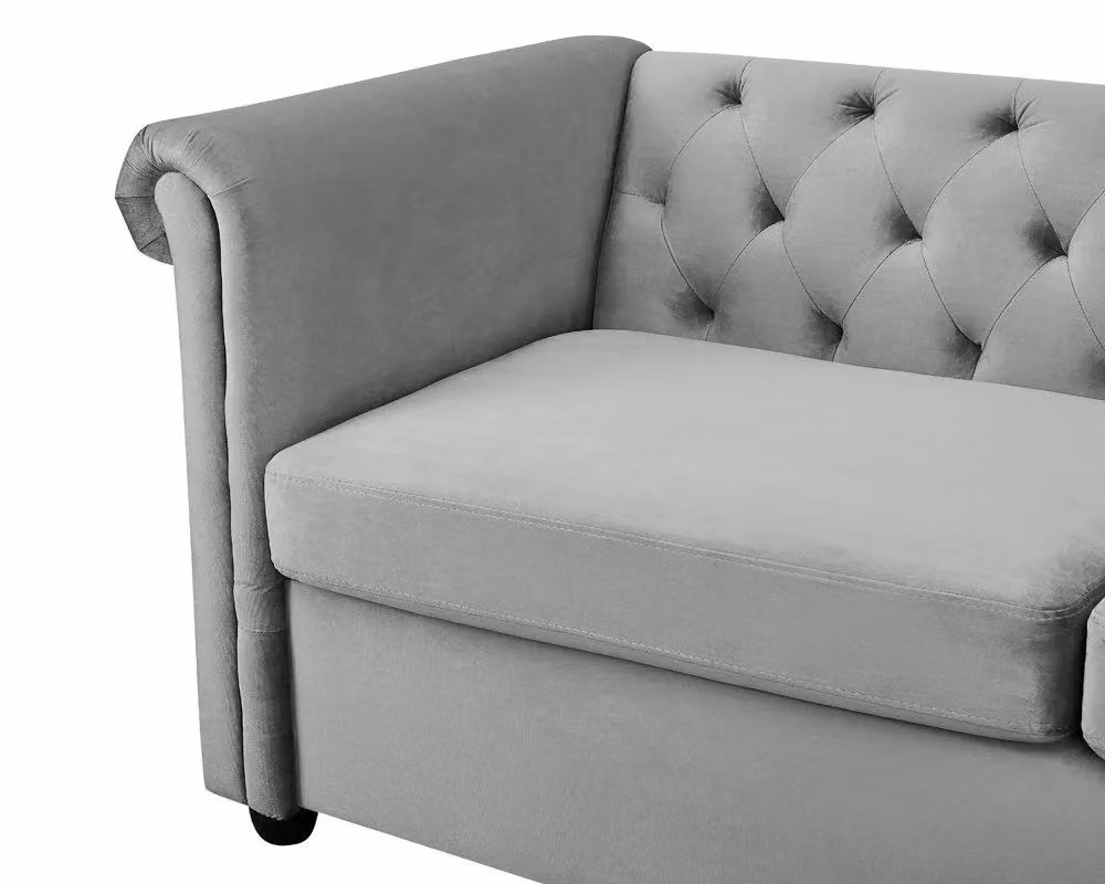 Home Detail Ascot Chesterfield 3 Seater Velvet Sofa in Grey – 3