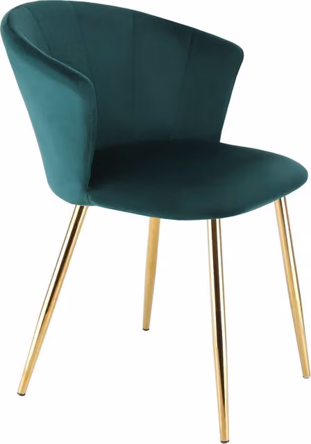 RayGar Modern Green Velvet Accent Chair with Metal Legs