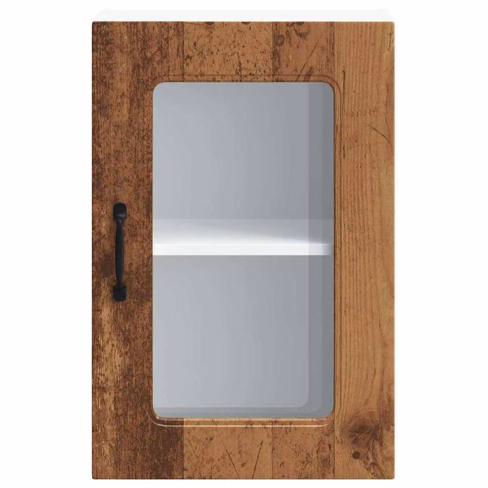 Berkfield Home Kalmar Wall Mounted Kitchen Cabinet with Glass Door in Brown, W/D/H: 60.0 x 31.0 x 40.0 cm – 4
