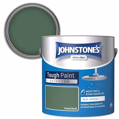 Johnstone's Forest Stroll Bathroom Paint, Green, Mid Sheen, 2.5L – 2
