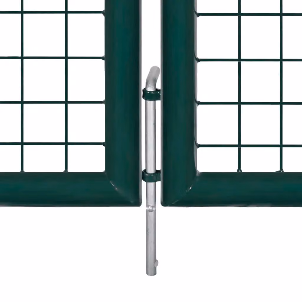 Berkfield Home Double Door Steel Swing Fence Gate in Green – 3
