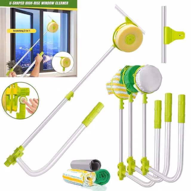 PAWNORA U-Shaped Window Cleaner Squeegee in Green