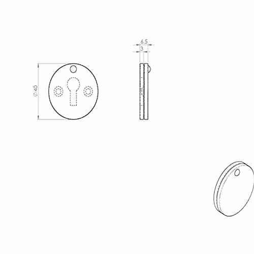 Loops 40mm Traditional Round Covered Escutcheon Lock Profile Plate in Matt Black Antique – 2