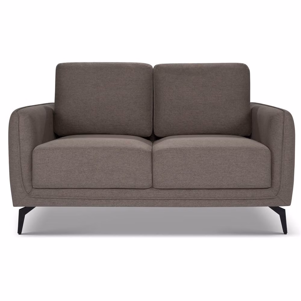 Bravich LTD Brixton 2 Seater Modern Fabric Sofa in Brown and Green with Solid Wood Frame and Metal Legs – 2