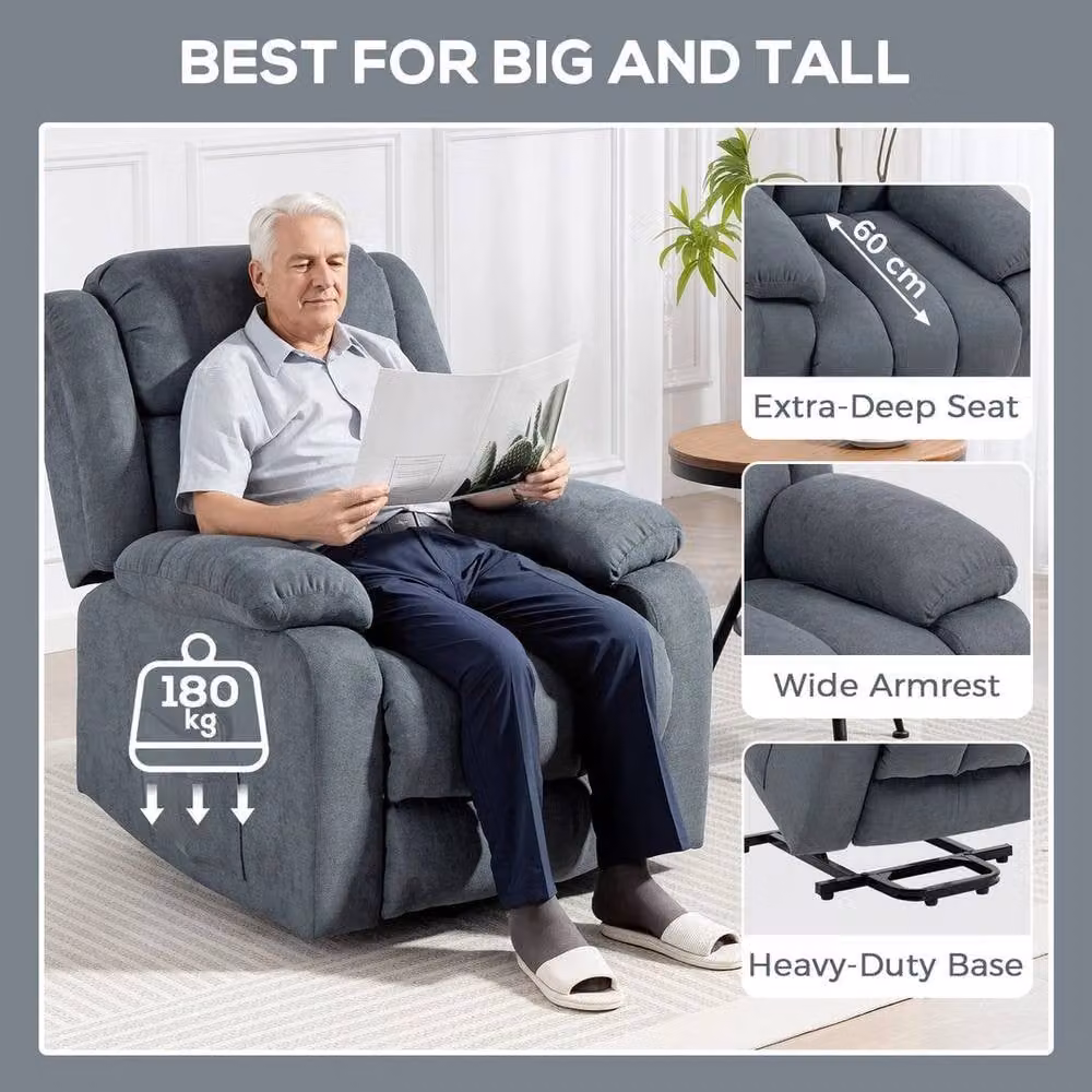 FORGEVIO Power Lift Recliner with Vibration Massage in Grey – 4