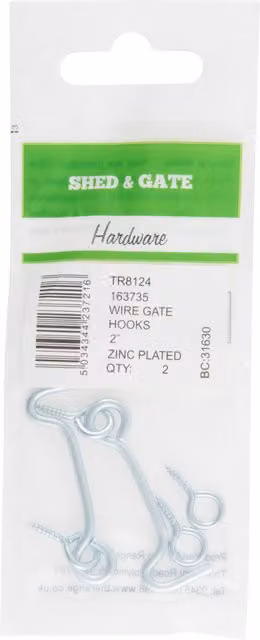 Hiatt Zinc Plated Galvanised Wire Gate Hooks in Silver