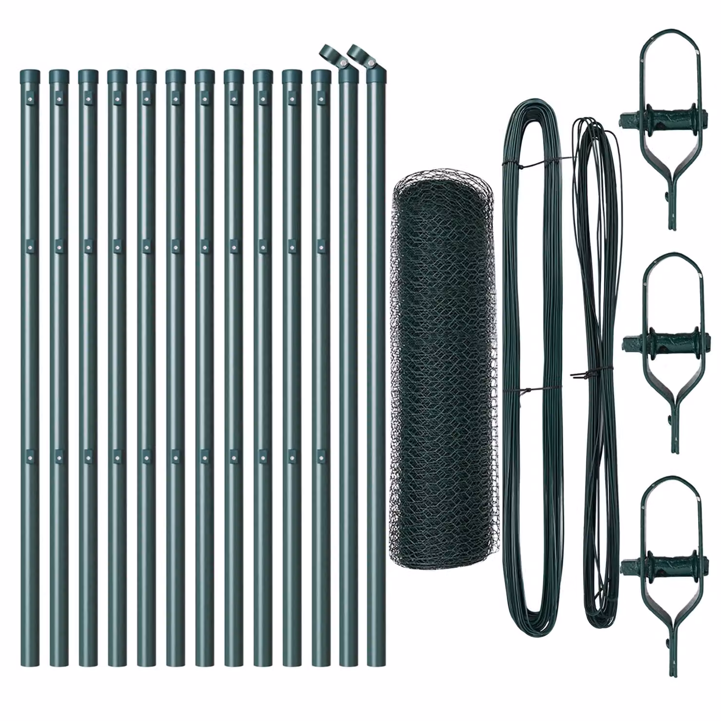 Berkfield Home Green Steel Hexagon Fence, W: 0.4 m, L: 25 m – 2