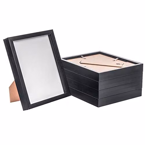 Nicola Spring 3D Shadow Box Photo Frames, Pack of 5, Black, W/D/H: 20.32 x 25.4 x 8.89 cm – 1