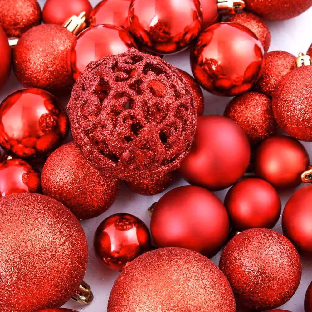 Berkfield Home Beautiful 100 Piece Red Christmas Bauble Set – 4