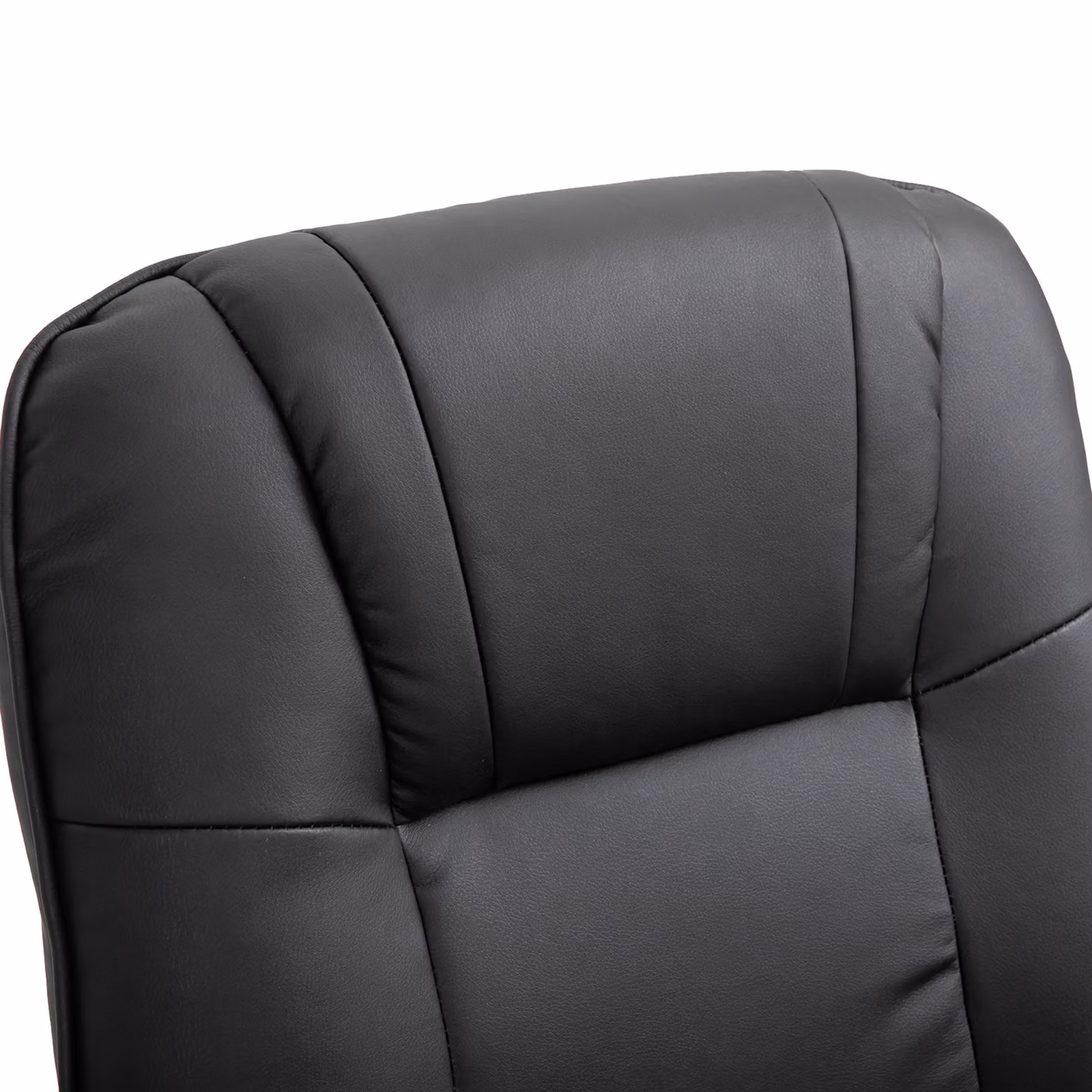 HOMCOM Manual Recliner Armchair with Faux Leather Upholstery and Solid Wood Base, Black – 5