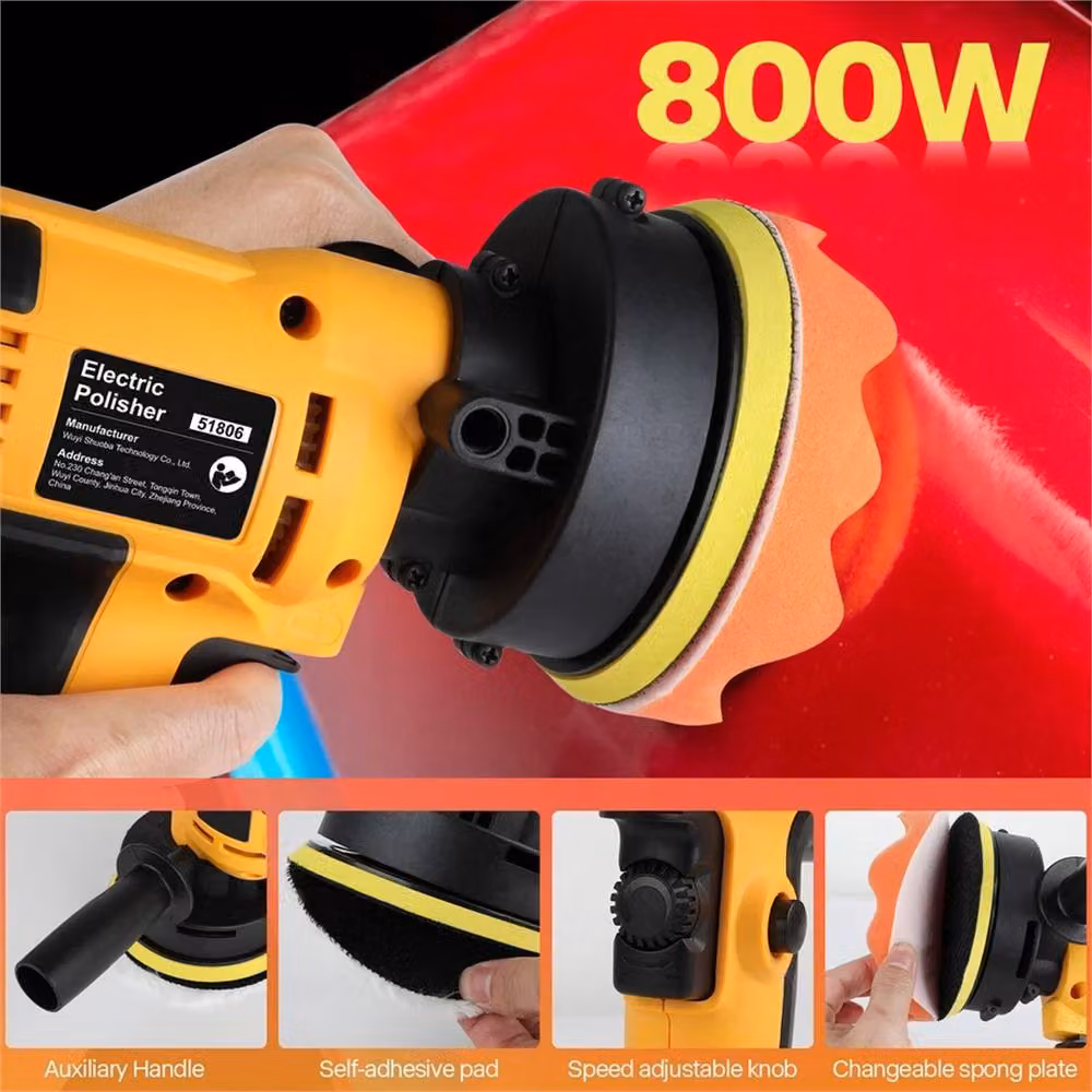KORVIXA Electric Car Polisher Buffer Sander Polishing Machine, Yellow – 4