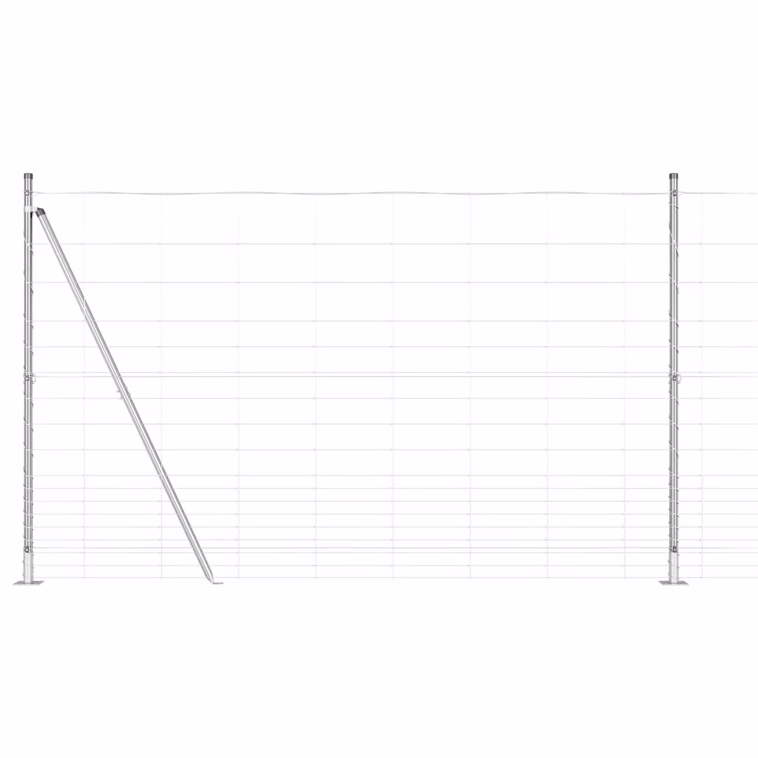 Berkfield Home Field Fence Galvanised Steel in Silver, H 1.5 m x L 50 m – 2