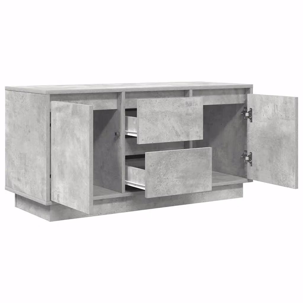 Berkfield Home Modern TV Cabinet with LED Lights in Concrete Grey, W/D/H: 100 x 41 x 50 cm – 4