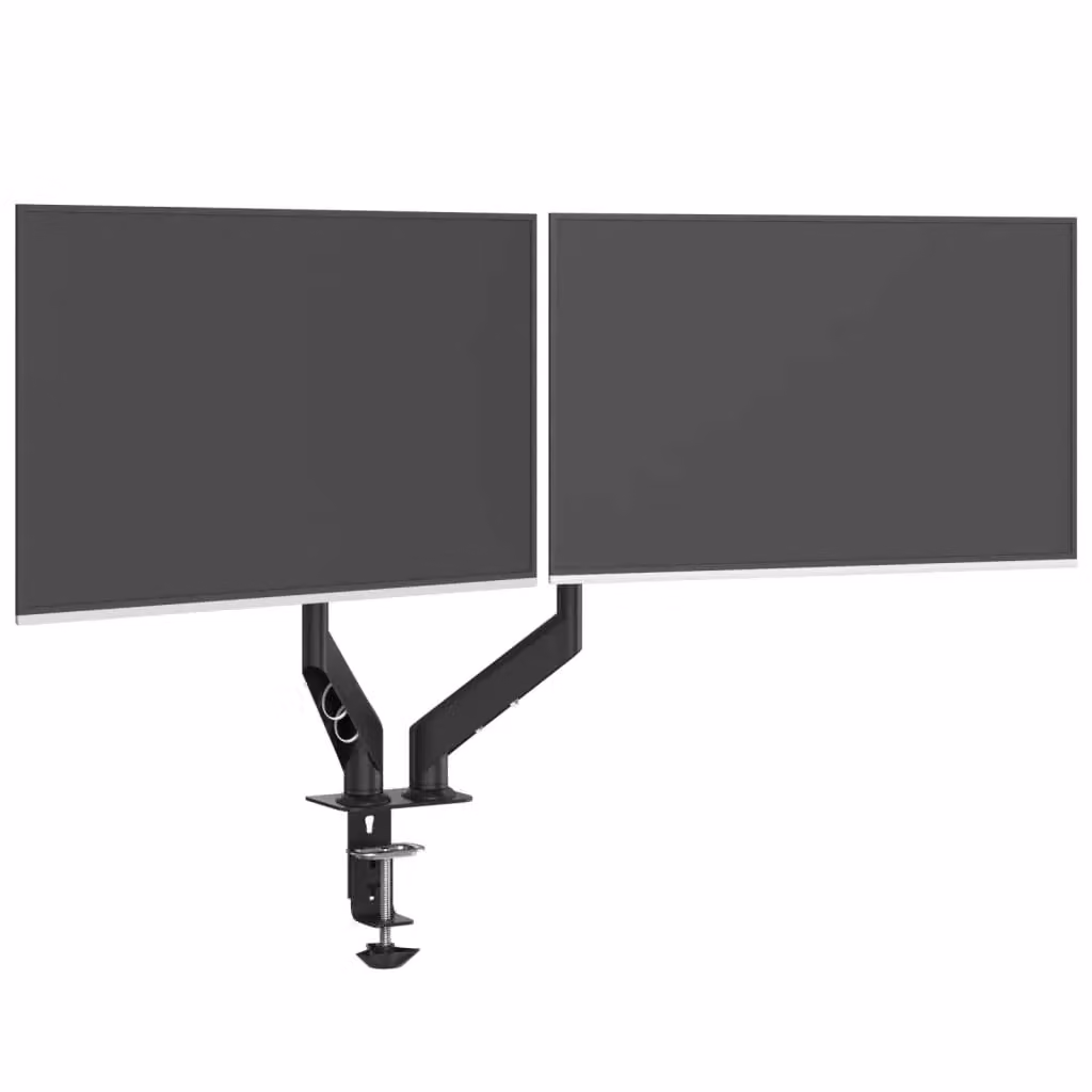 Berkfield Home Dual Monitor Arm for Screens up to 27 Inch with Gas Spring, Black – 4