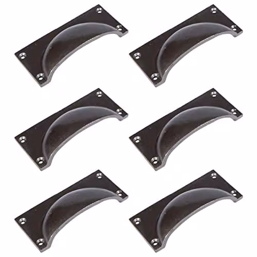 Hammer and Tongs Rectangular Cabinet Drawer Pull, Raw Iron, Pack of 6, W105mm x H50mm – 2
