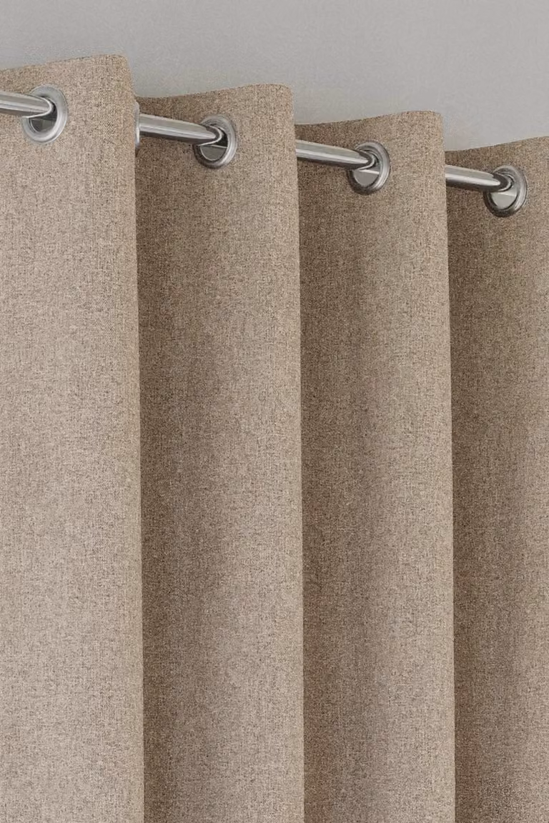 Enhanced Living Austin Blackout Eyelet Curtains, Natural, W: 168 cm, H: 183 cm