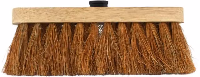 SolaDirect Brown Natural Fibre Broom Head with Wood, Diameter: 25.4 cm