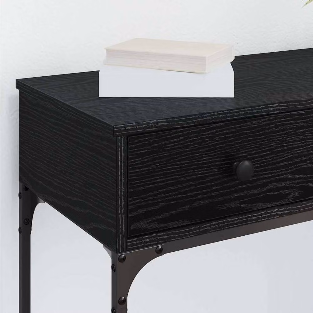 Berkfield Home Black Oak Console Table, W/D/H: 75 x 34.5 x 75 cm – 4