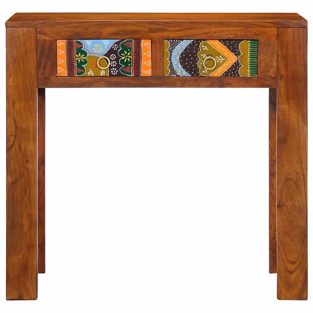 Berkfield Home Rustic Acacia Wood Console Table, Brown, W/D/H: 80 x 35 x 75 cm – 2