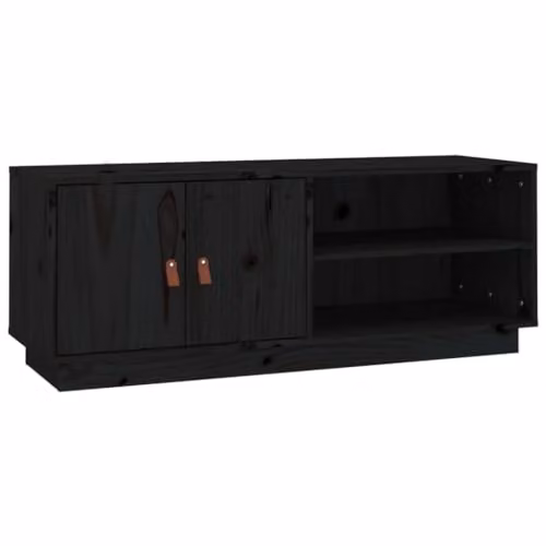 vidaXL Black Solid Pine Wood TV Cabinet W/D/H: 105 x 34 x 40 cm – 2