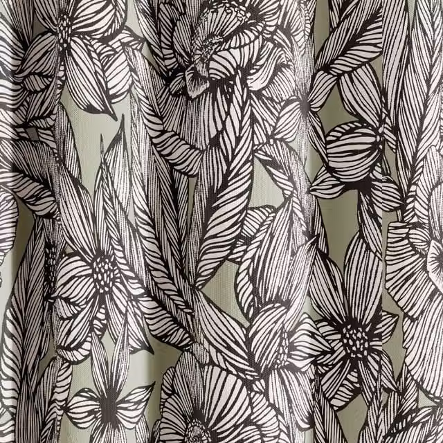 Ted Baker Vietnm Floral Lined Eyelet Curtains in Green, W: 167.64 cm, H: 182.88 cm – 1