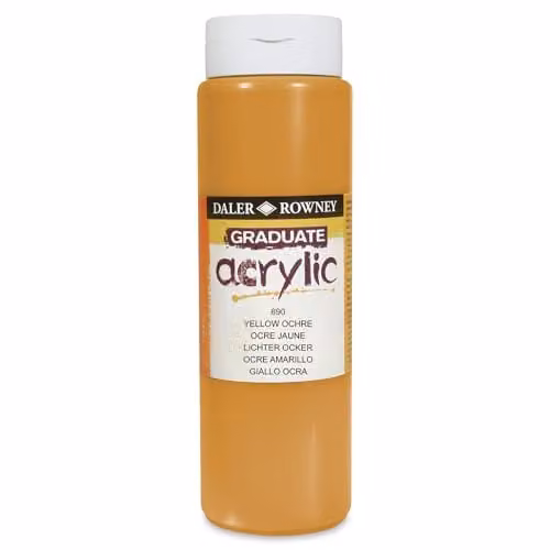 Daler-Rowney Graduate Acrylic Paint, Yellow Ochre, 500 ml