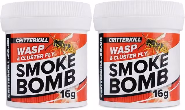 Critterkill Cluster Fly and Wasp Killer Smoke Bomb Fogger, 16g, White