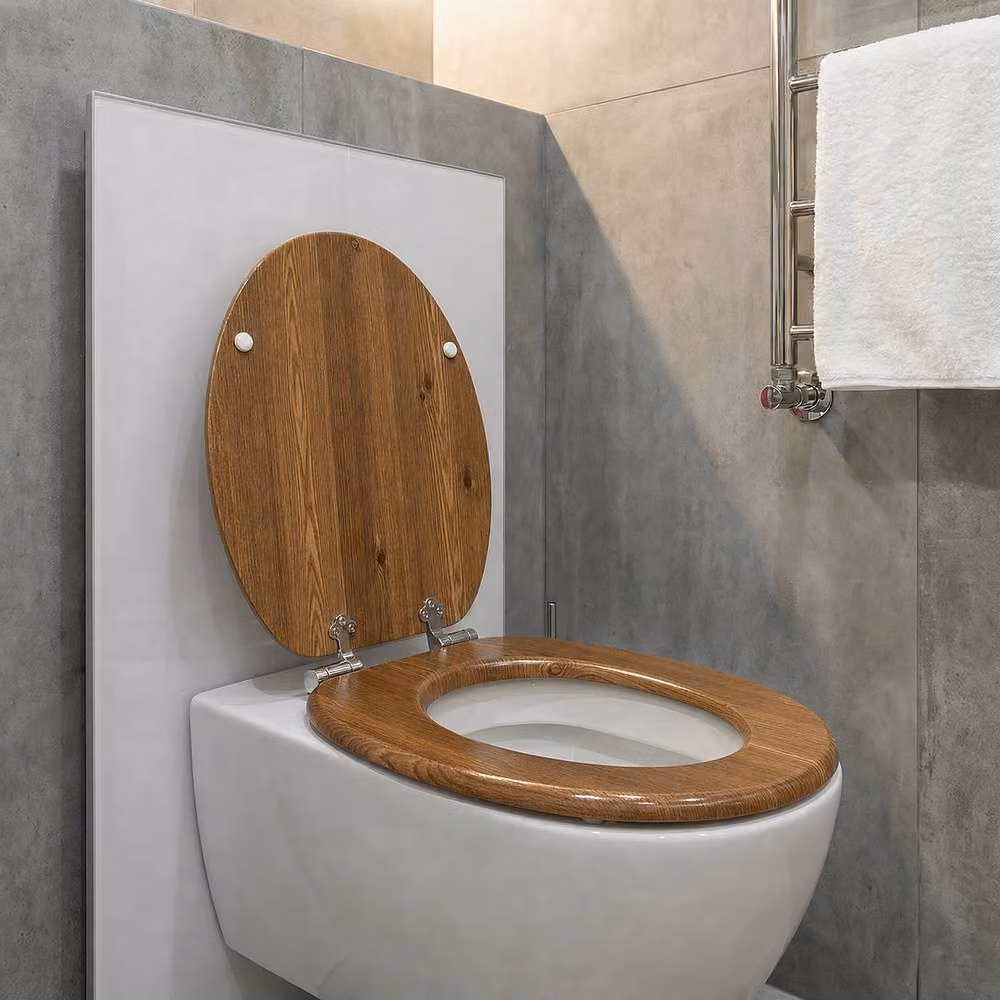 SINOBATH Soft Close Universal Fit MDF Toilet Seat in Brown – 3