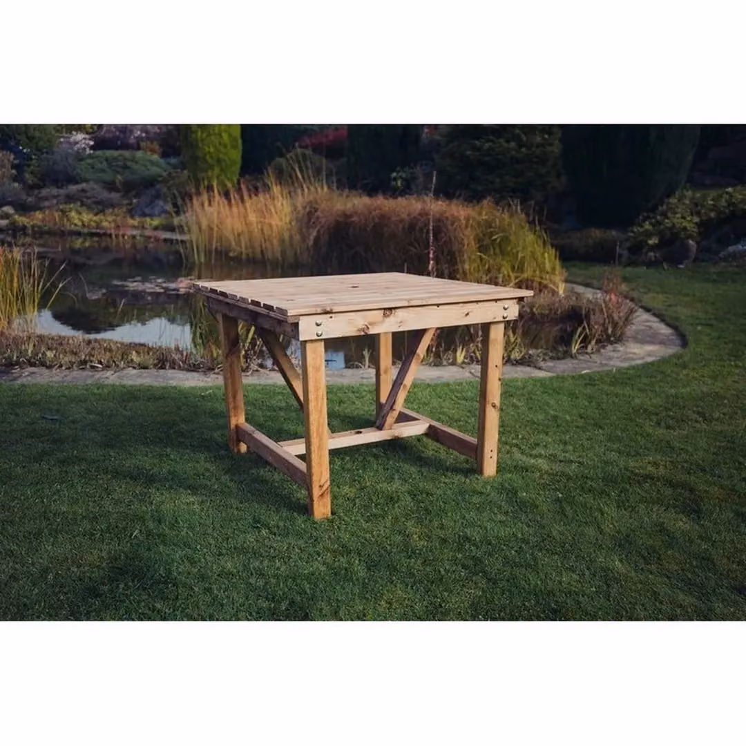 Churnet Valley Garden Furniture Ltd Valley Table in Brown, W: 99 cm, D: 86 cm, H: 75 cm – 2