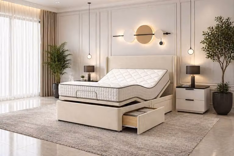 Paradise Beds Ltd Modern Upholstered Velvet Senior Mobility Bed with Headboard and Foam Mattress in Silver Grey, W/D/H: 90 x 200 cm