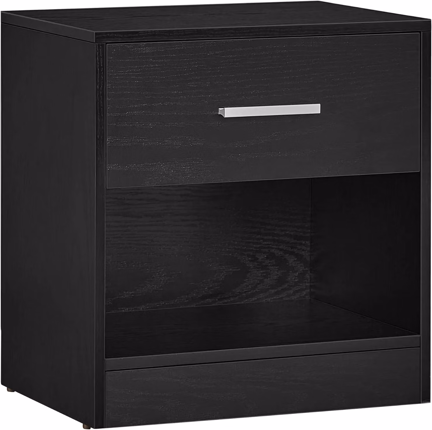 VASAGLE Black Bedside Table with Drawer and Open Compartment – 5