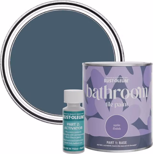 Rust-Oleum Bathroom Tile Paint in Satin Finish, Blueprint Blue, 0.75 l