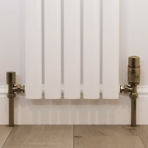 UK Radiators Talus Bold Thermostatic Radiator Valve and Lockshield Installation Kit in Antique Brass – 2