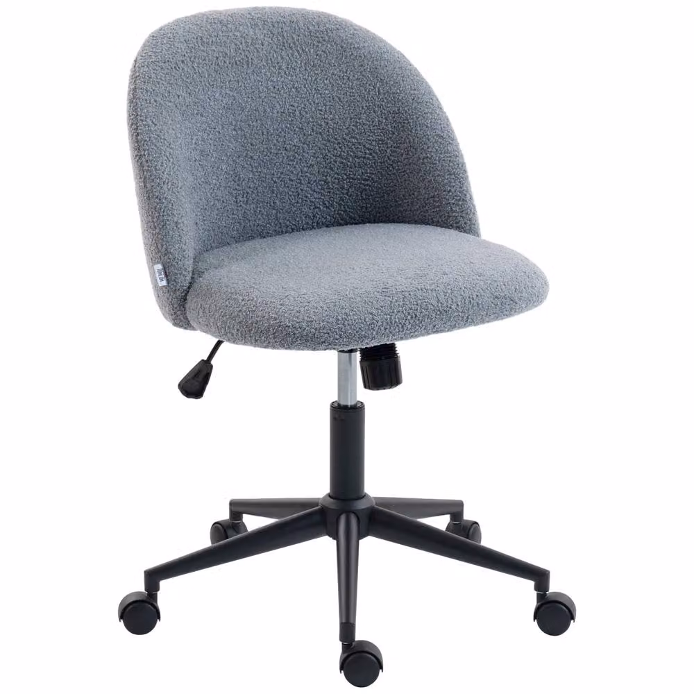 STILVORA Grey Fabric Task Chair with 360 Degree Swivel and Adjustable Height – 3