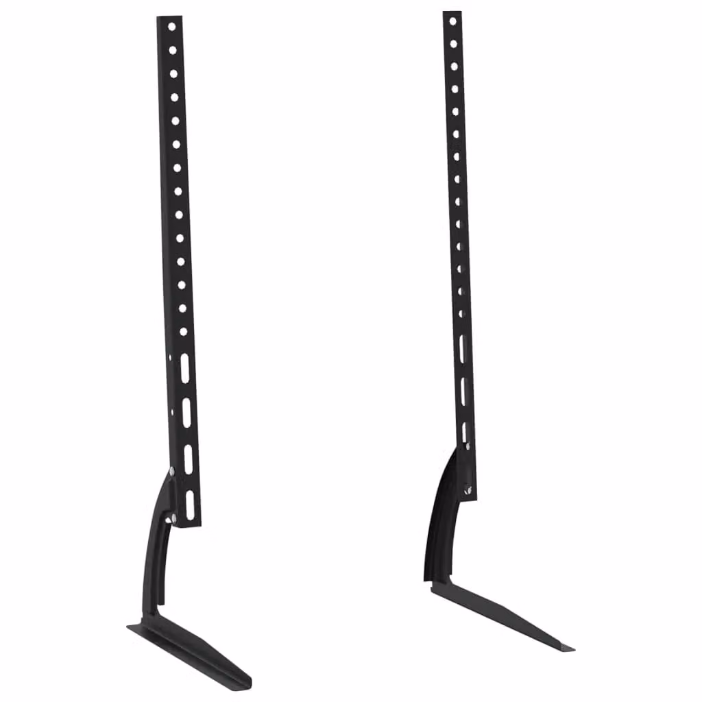 Berkfield Home Set of 2 Black Metal TV Stands for 37-75 Inch Screens, Max VESA 600x400 mm and 45 kg Capacity
