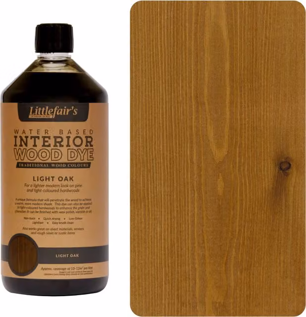 Littlefair's Indoor Wood Stain in Light Oak Brown, 1 l